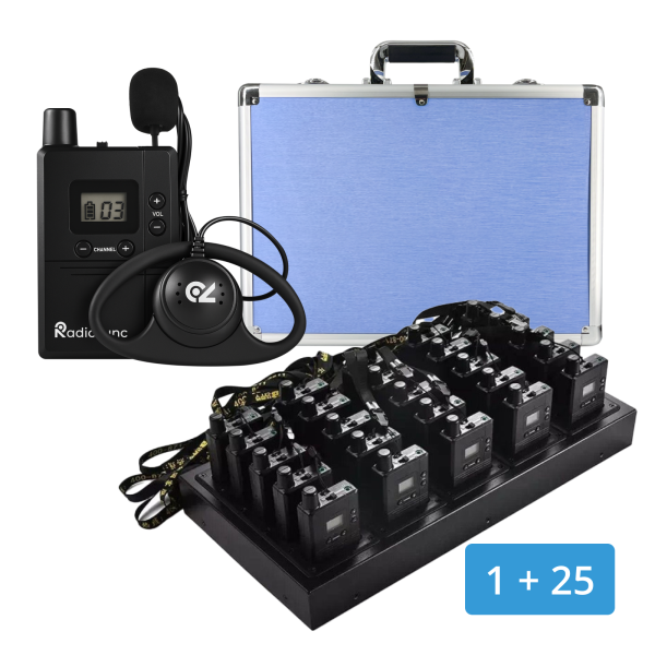 Радиогид система Radiosync SGTR03, на 25 персон, с докстанцией и кейсом Радиогид система Radiosync SGTR03, на 25 персон, с докстанцией и кейсом